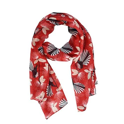 Designer Kiwiana Scarf - Flirting Fantails