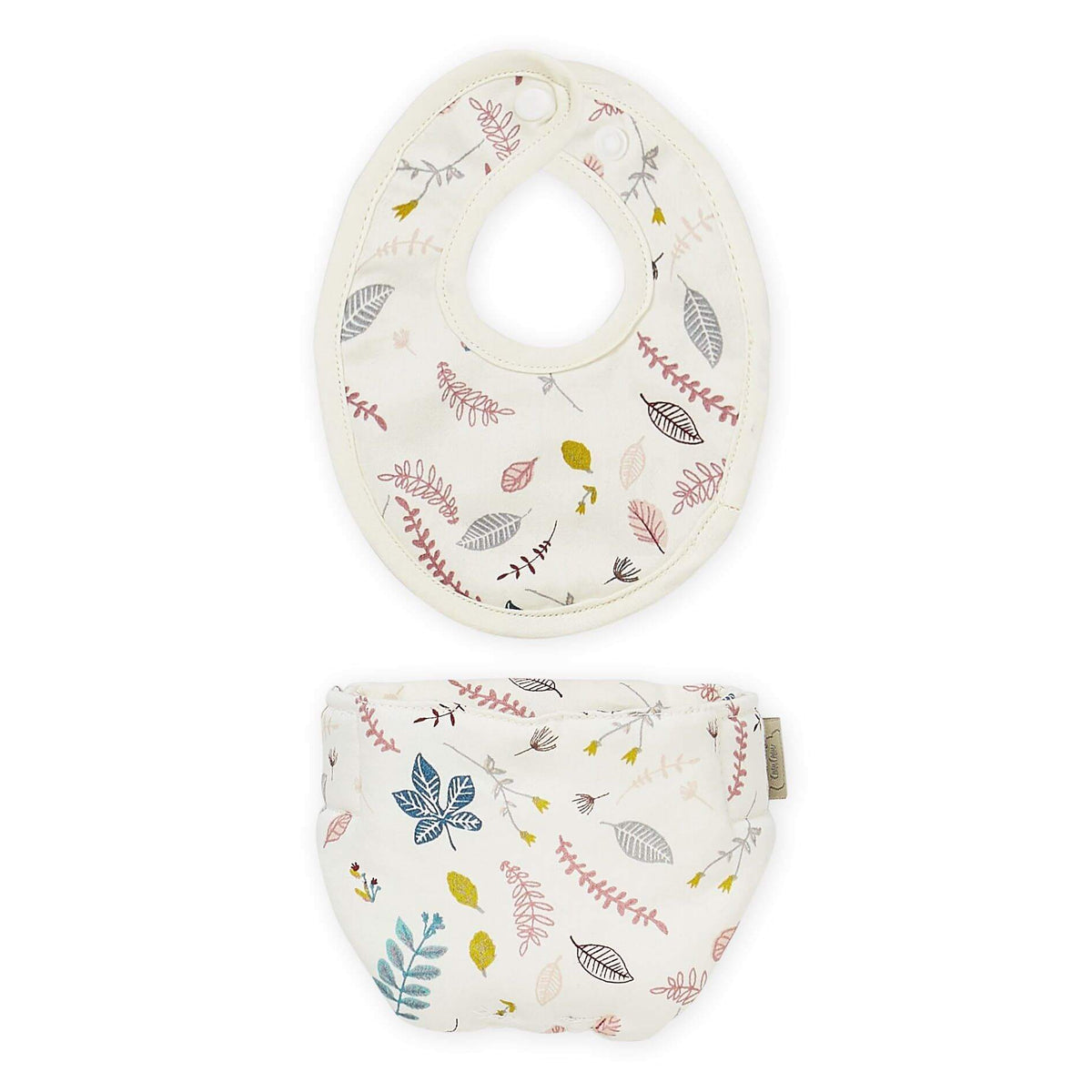 Cam Cam Doll Bib & Diaper - Pressed Leaves Rose