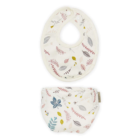 Cam Cam Doll Bib & Diaper - Pressed Leaves Rose