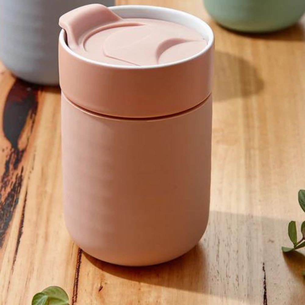 Eco Brew Blush Ceramic Travel Mug