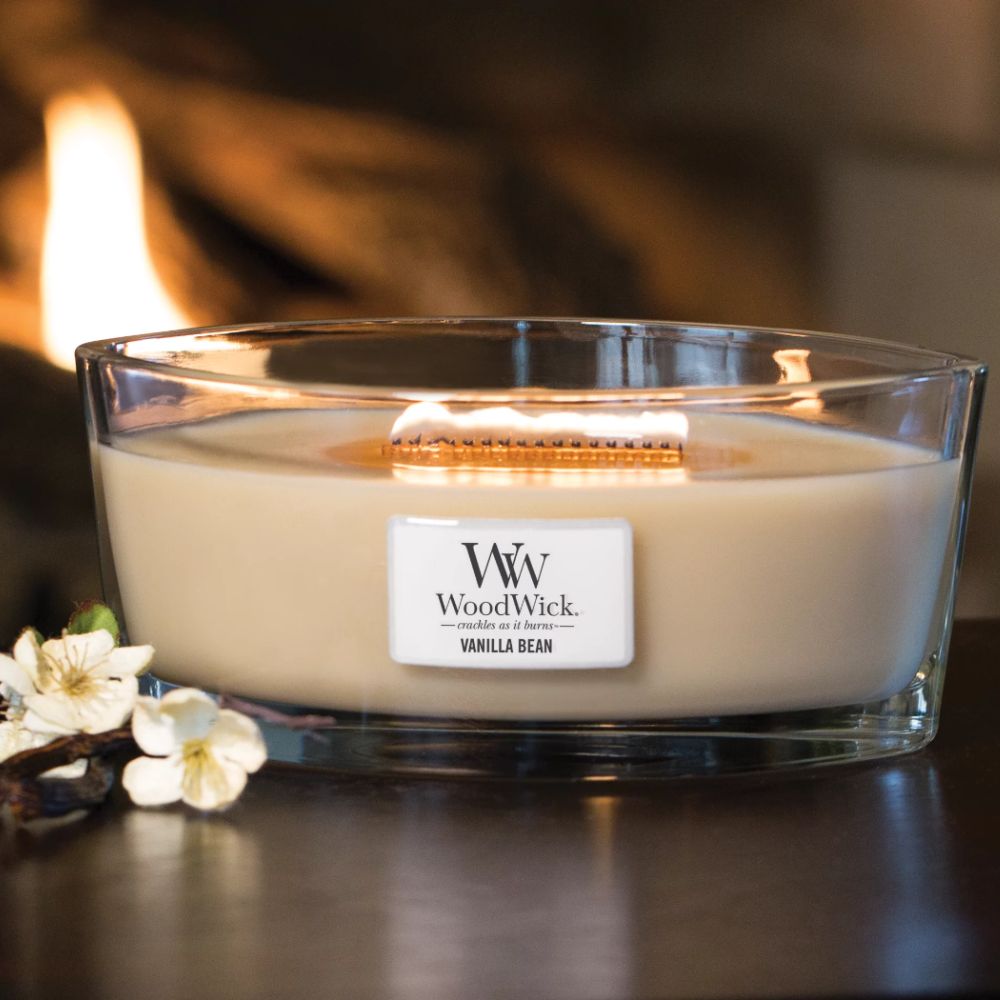 Ellipse WoodWick Scented Soy Candle - Vanilla Bean