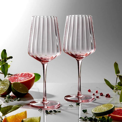 Esme 4pk Wine Glass - Blush Pink