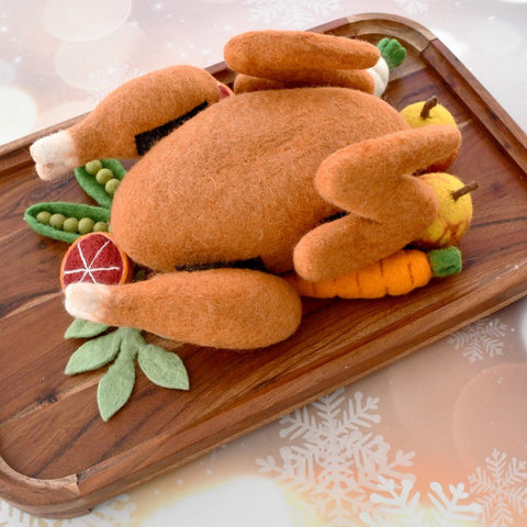 Christmas Felt Roast Turkey Play Food Set