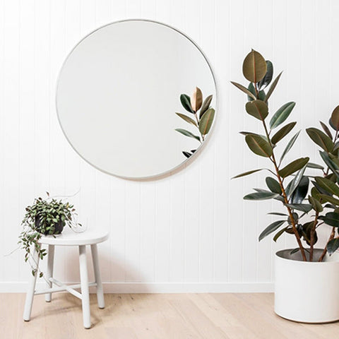 Flynn Round Mirror 80cm White