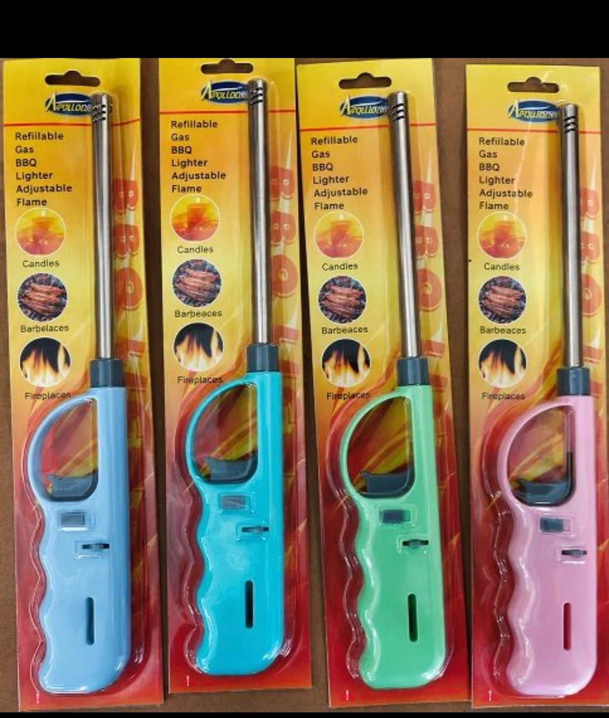 Bulk Buy 12pcs LONG NECK BBQ LIGHTER,BLISTER CARD