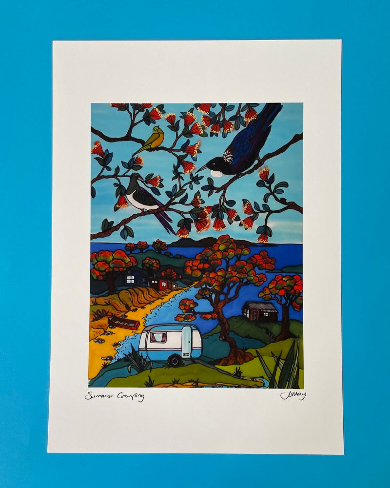 Art Print by Jo May- Summer Camping