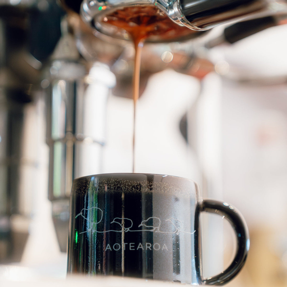 Kiwi Ceramic Espresso Mug - Black