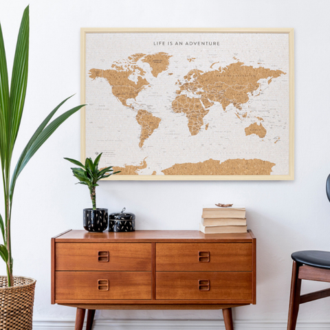 World Travel Map Pin Board - Large