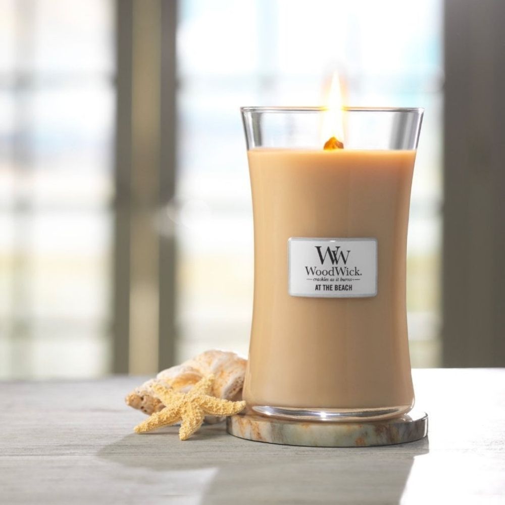 Large WoodWick Scented Soy Candle - At the Beach