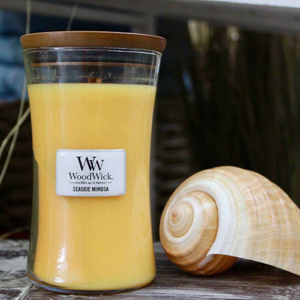 Large WoodWick Scented Soy Candle - Seaside Mimosa