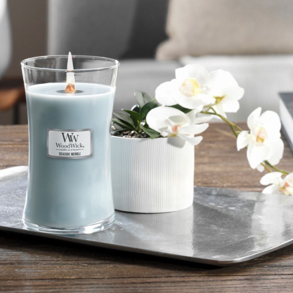 Large WoodWick Scented Soy Candle - Seaside Neroli