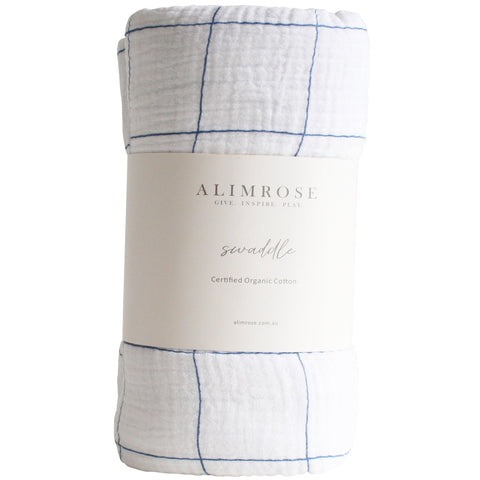 Alimrose Swaddle | Grid Navy