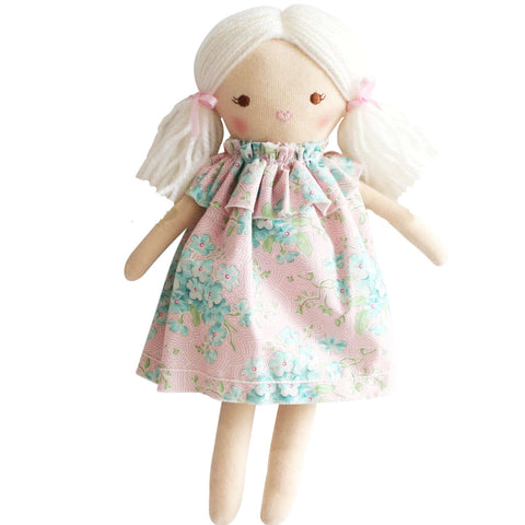 Alimrose Doll | Mini Matilda | 24cm Blue Pink Floral Asleep Awake