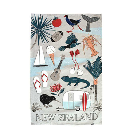 NZ Tea Towel - Kiwi Tour