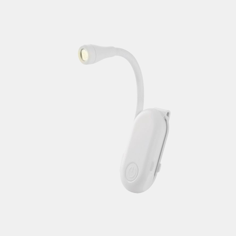 Rechargeable Clip On Book Light - White