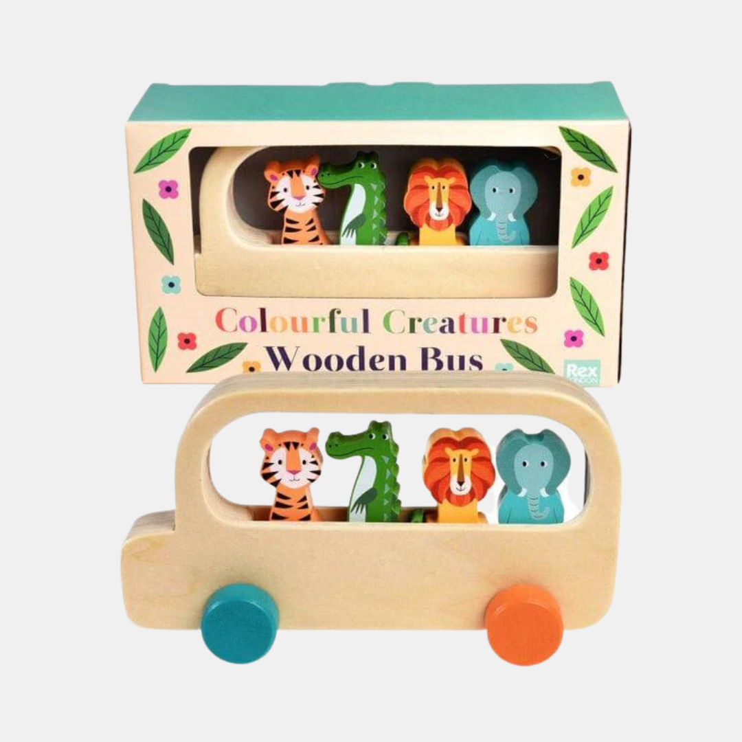 Colourful Creatures Wooden Bus