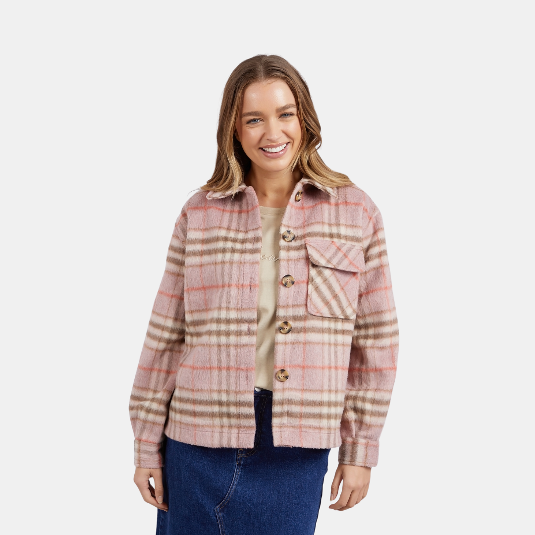 Frankie Check Jacket - Pink