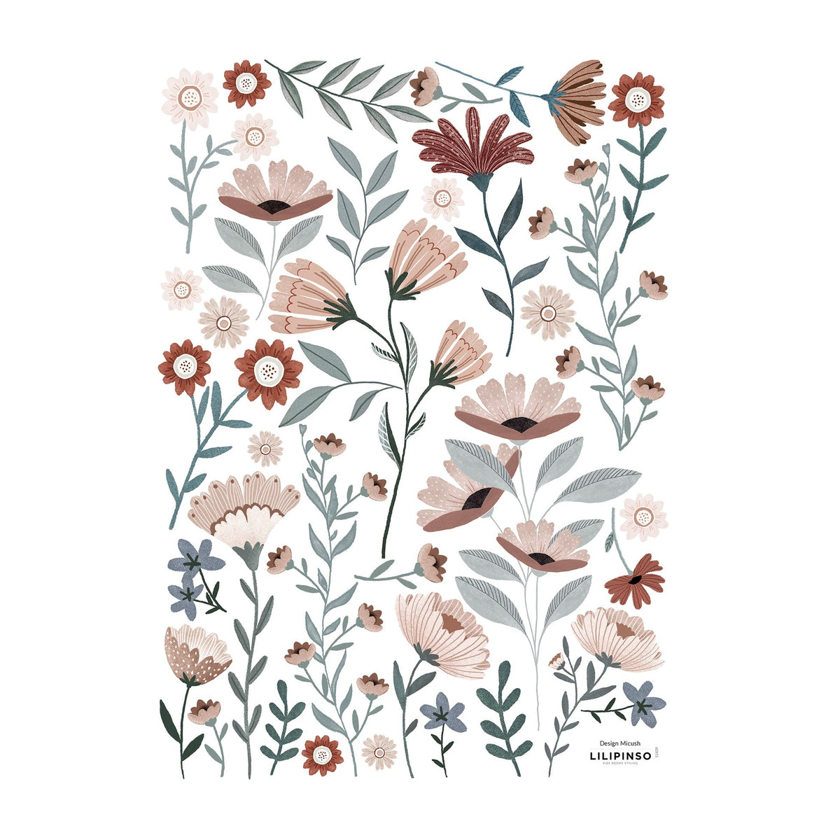 Ocean Field | Wall Decals - Flowers