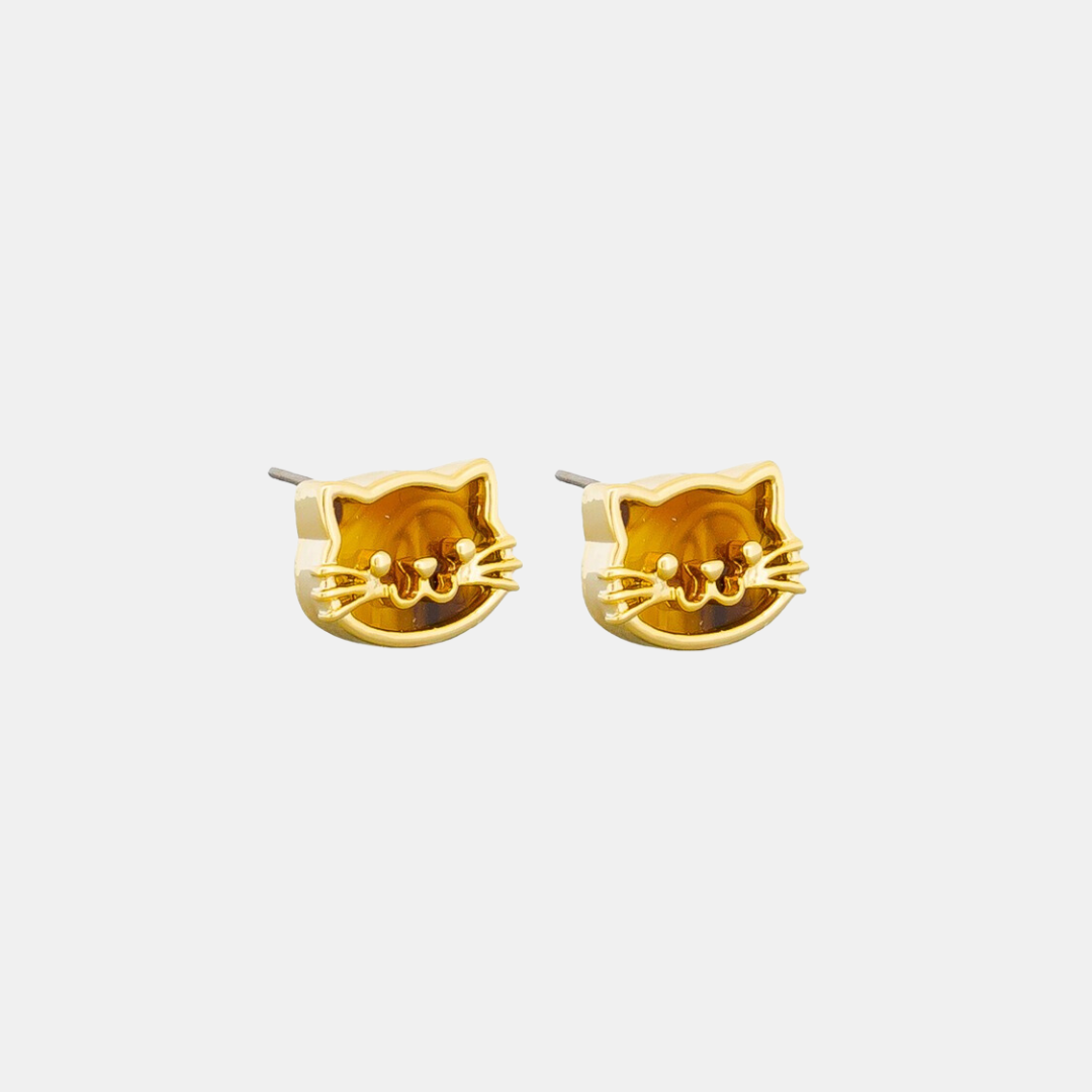 Kitty Cat Studs - Amber