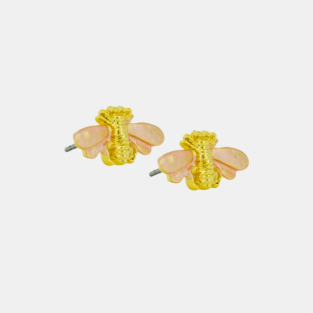 Bell Bee Studs - Pink