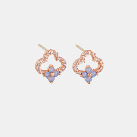 Earring Crystal Flower Cloud - Rose Gold