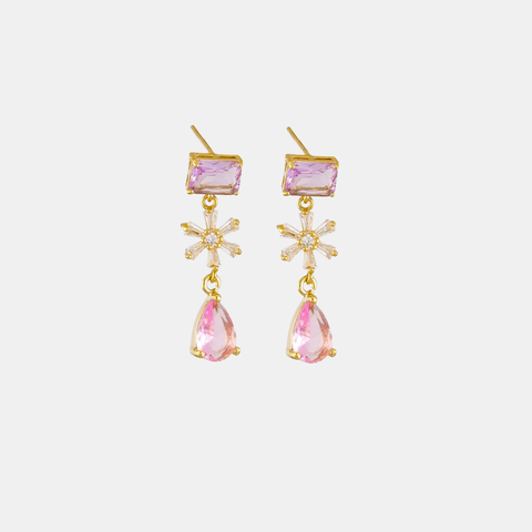 Earring Pink Juliana Crystal