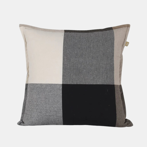 Giant Check Cushion - Black