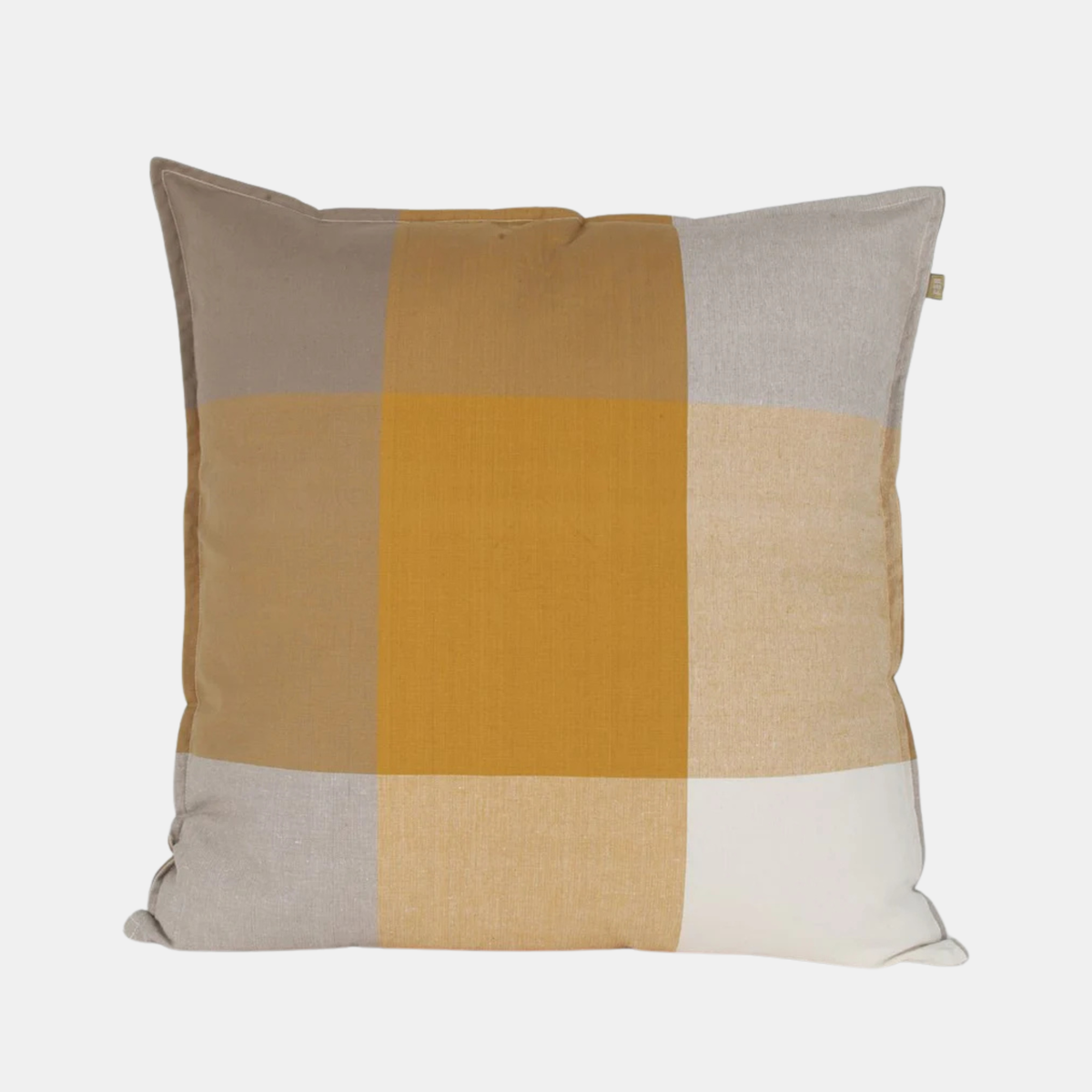 Giant Check Cushion - Mustard