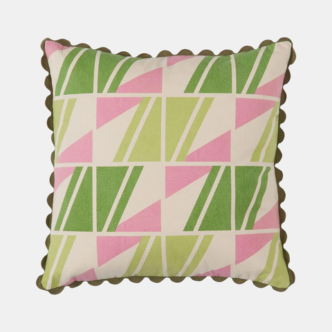 Brae Print Cushion - Bay Leaf