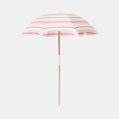 Beach Umbrella Summer Stripes - Strawberry Sorbet