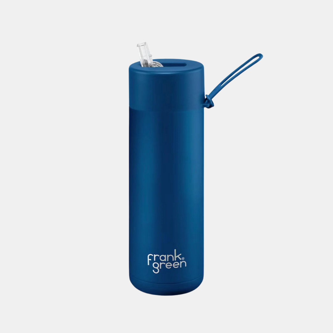 Ceramic Lined Reusable Bottle 20oz with Straw - Deep Ocean