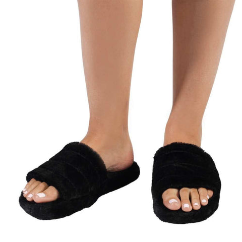 SnuggUps Women's Open Toe Black