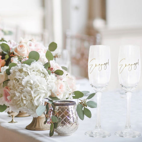 Wedding Engaged Champagne Flute Set