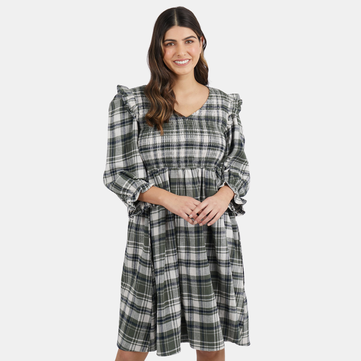 Keyla Dress - Green Check