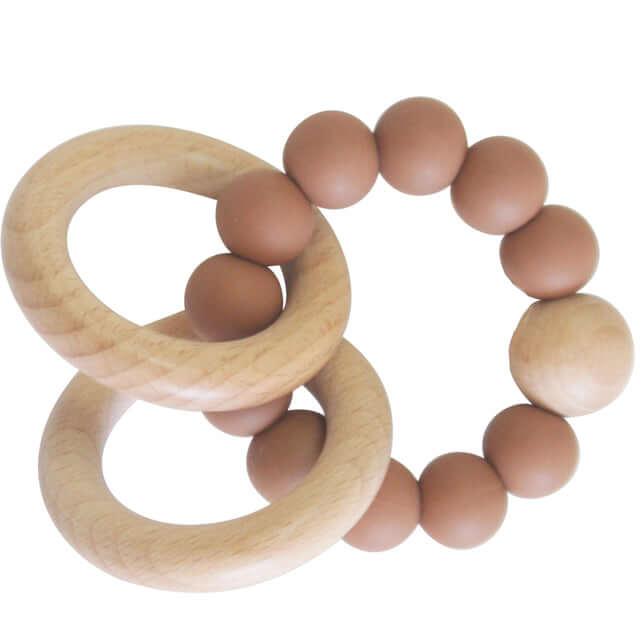 Alimrose Teether | Beechwood Teething Rings Set | Cinnamon