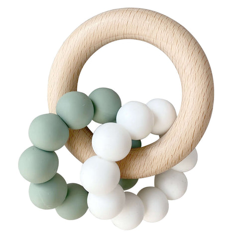 Alimrose Teether | Beechwood Teething Rings Set | Sage