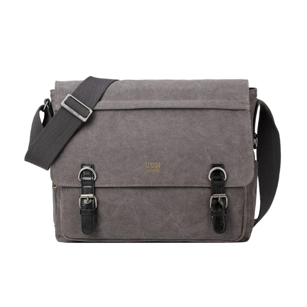 Troop London Classic Laptop Messenger Bag - Charcoal TRP0207