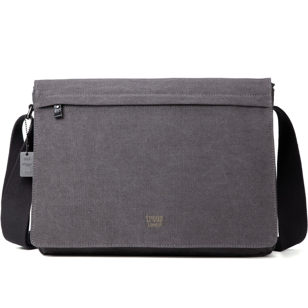 Troop Classic Laptop Messenger Bag (Front Flap) LARGE - Charcoal TRP0371