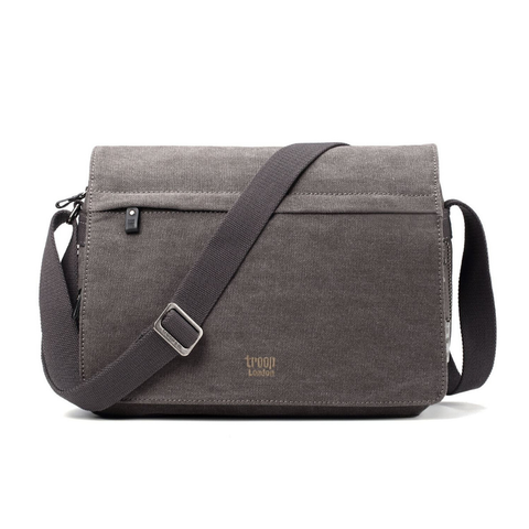 Troop Classic Messenger Bag (Front Flap) - Charcoal TRP0240