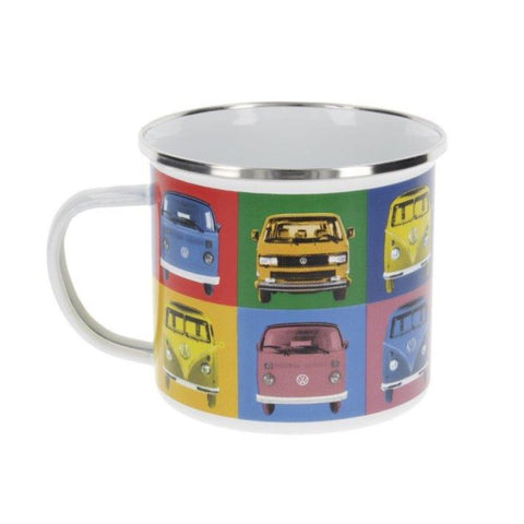 VW T1 Bus Enamel Mug 500ml - Multi Colour