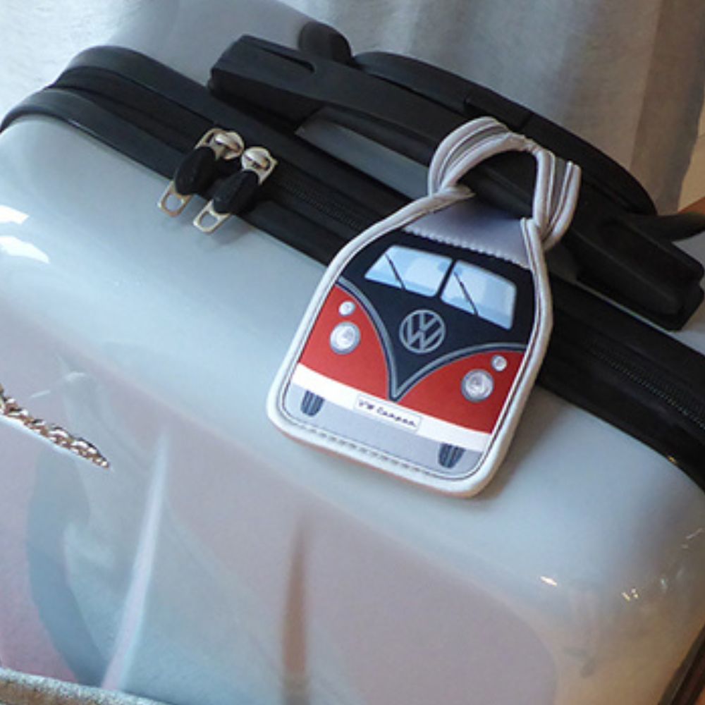 VW T1 Bus Luggage Tag - Red/Black