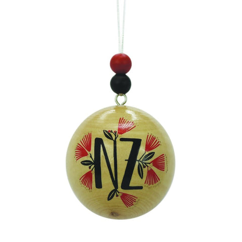 Xmas Ball Natural NZ Pohutukawa Decoration