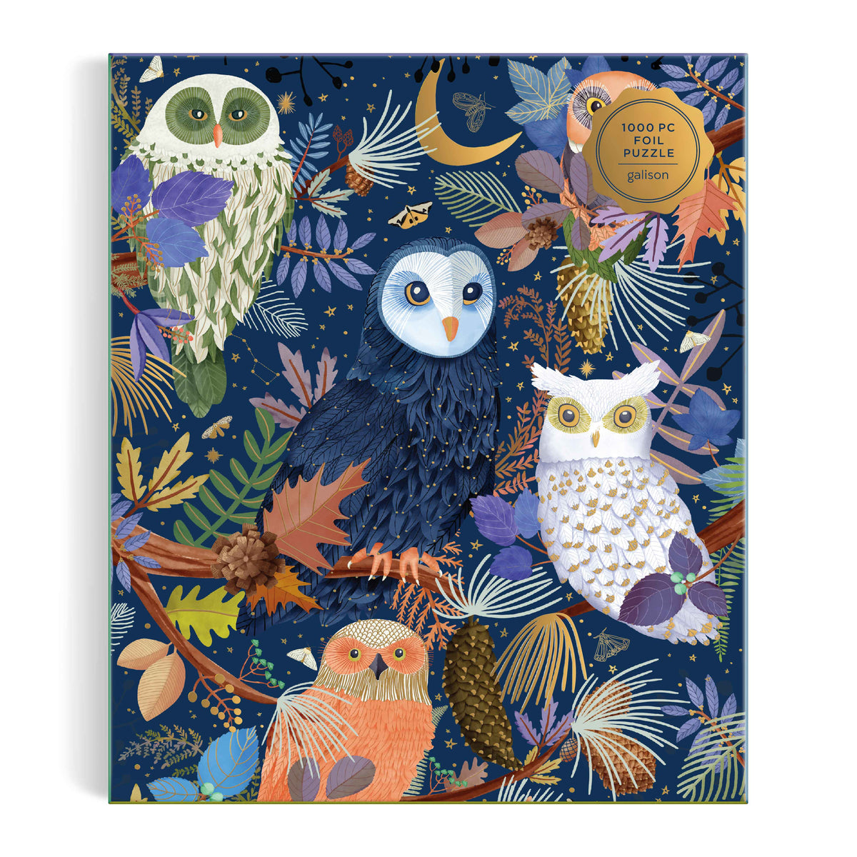 Galison Owls at Dawn Foil Puzzle - 1000pc Multi-Coloured