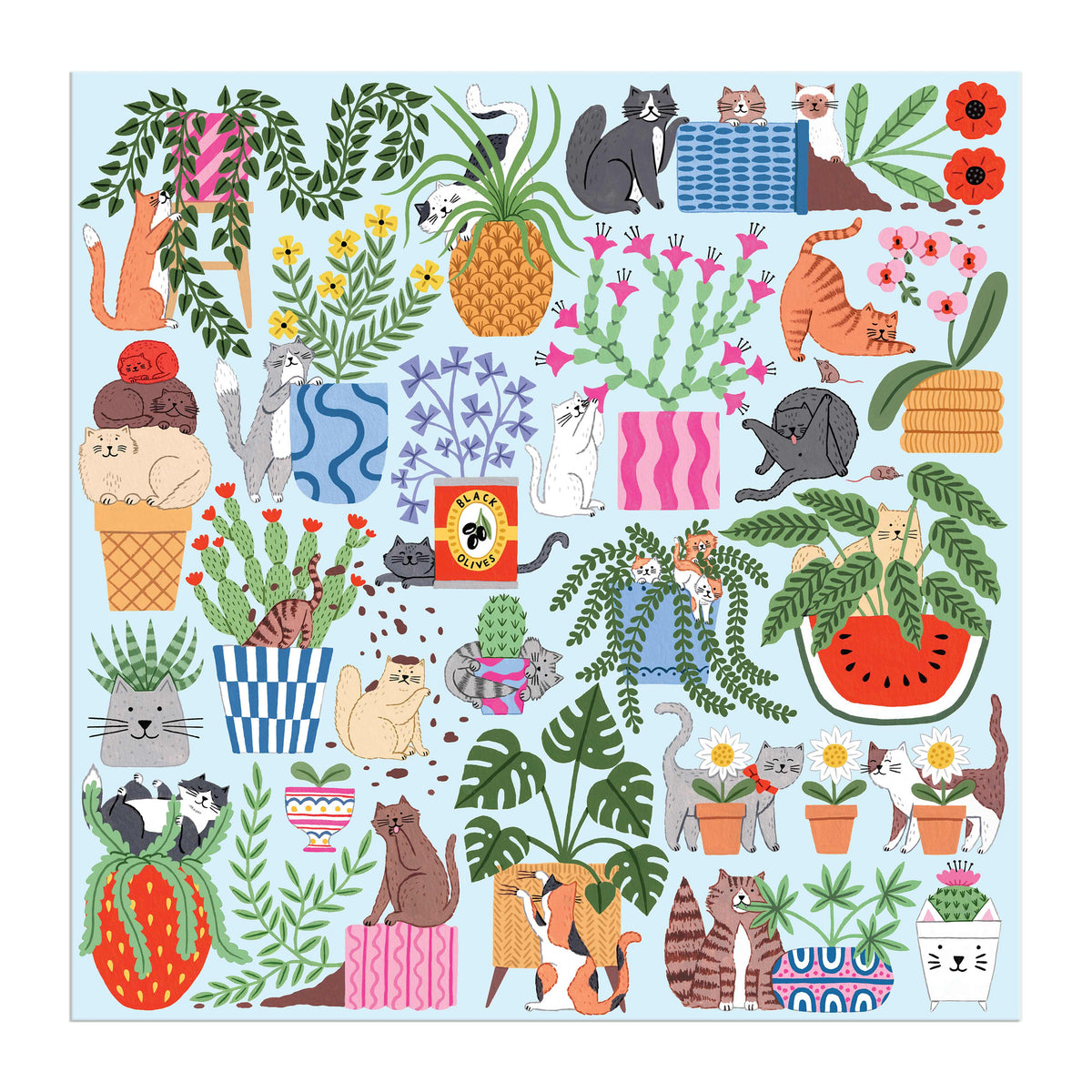 Galison Cats in the Houseplants Puzzle - 500pc Multi-Coloured