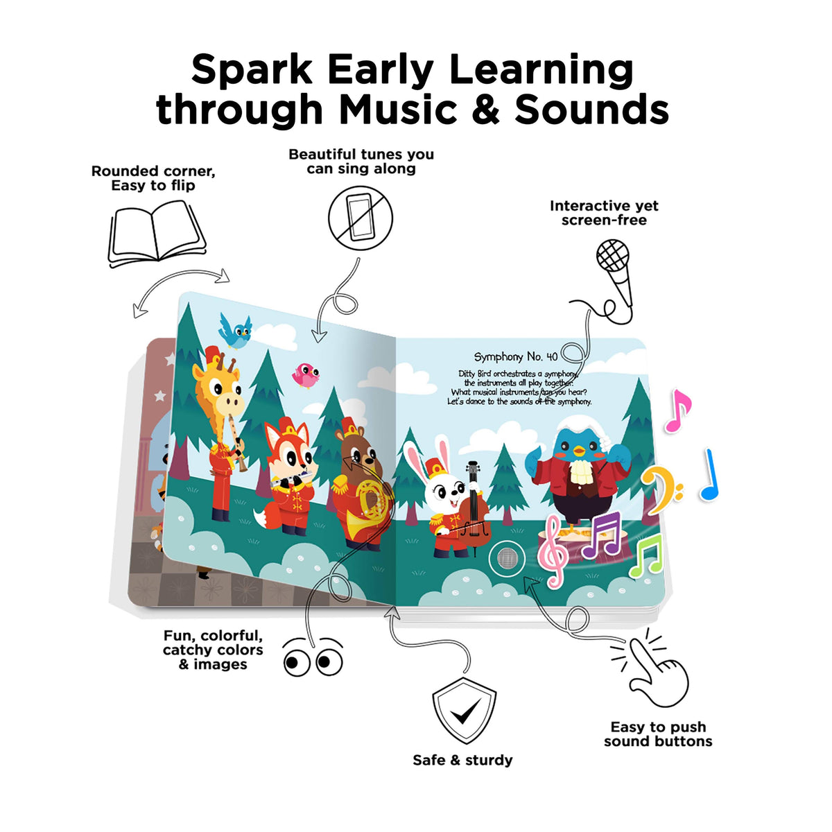 Ditty Bird Music of Mozart Multi-Coloured