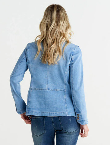 Becki Denim Blazer - Mid Wash