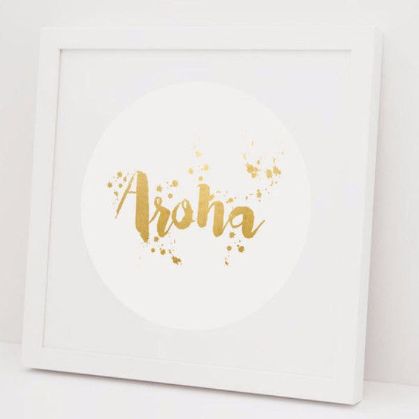 Framed Print Aroha Foil White