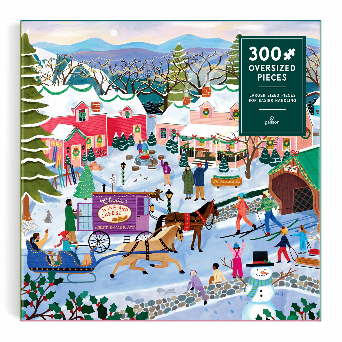 Galison Little Winter Town Puzzle - 300pc Multi-Coloured