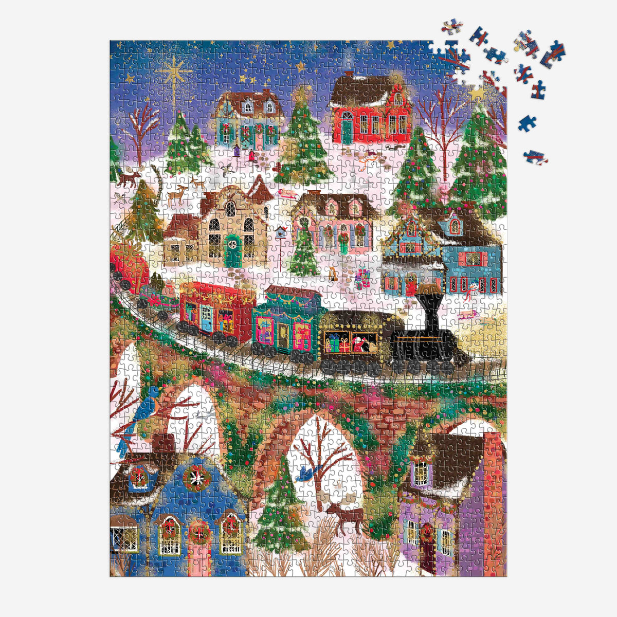 Galison Joy Laforme Twinkletown Express Foil Puzzle - 1000pc Multi-Coloured