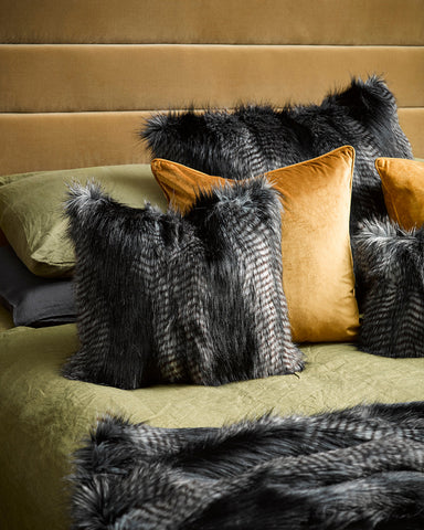 Black Coyote Square Cushion